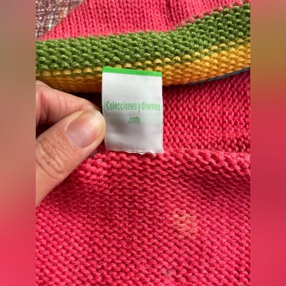 Colorful Pink Knit with embroidered details Kids Zippered Hooded Sweater - Picture 10 of 14